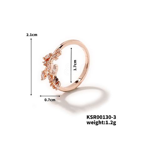 Cute and Fashionable Leaf Brass Finger Rings FK7624-2-1