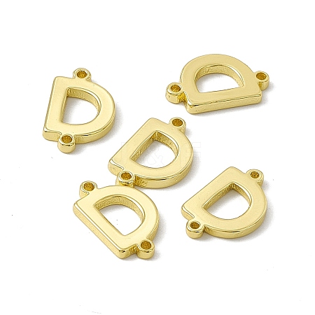 Rack Plating Brass Letter Connector Charms KK-C007-38G-D-1