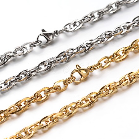 304 Stainless Steel Rope Chain Necklaces NJEW-O058-17-1