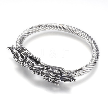304 Stainless Steel Bangles BJEW-F274-04AS-1
