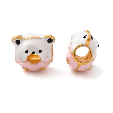 Cartoon Animal Donut Alloy Enamel European Beads FIND-U008-02G-A-1