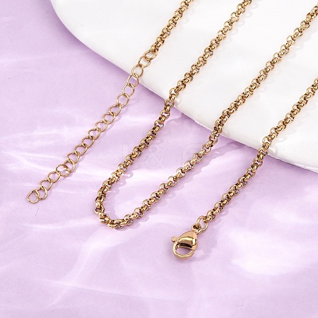 2.5MM 304 Stainless Steel Rolo Chain/Pea Chain Necklaces SA-CBA4160-23G-1
