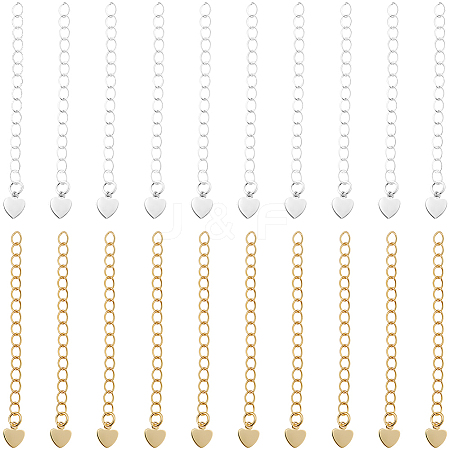 50Pcs 2 Colors Rack Plating Brass Curb Chain Extender KK-BBC0022-90-1