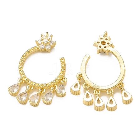 Brass Micro Pave Cubic Zirconia Charms KK-P228-40G-1