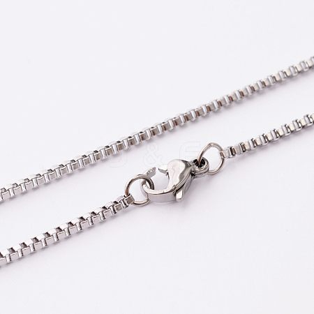 304 Stainless Steel Box Chains Necklaces STAS-O056-B-75-1