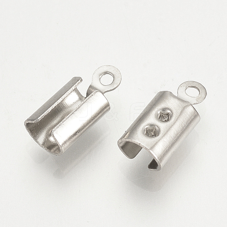 Tarnish Resistant 304 Stainless Steel Folding Crimp Ends X-STAS-T015-43-1