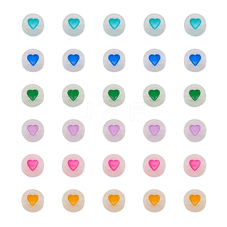 300Pcs Luminous Acrylic Beads MACR-YW0001-38-1