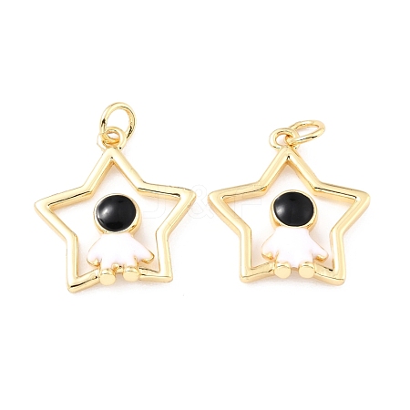 Brass Enamel Pendants KK-K250-29G-1