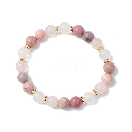 Natural Mixed Gemstone Round Beads Stretch Bracelets for Women BJEW-JB12631-04-1