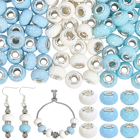 100cs Large Hole Resin European Beads RESI-PA0001-22A-1