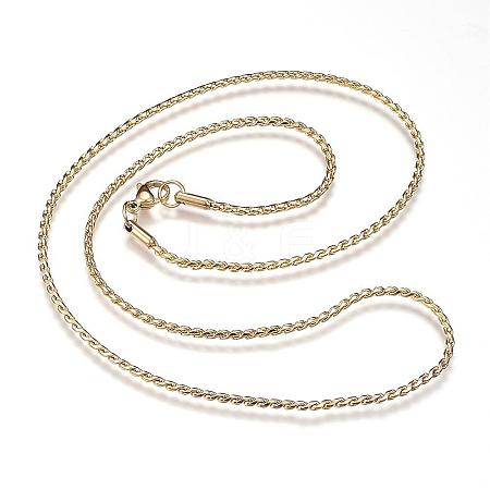 304 Stainless Steel Serpentine Chain Necklaces NJEW-D285-21G-1