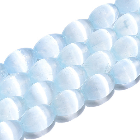 Dyed Natural Selenite Beads Strands G-T138-232D-1