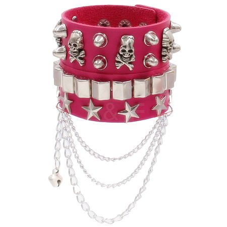 Punk Style Imitation Leather Bangles WG28DDA-06-1