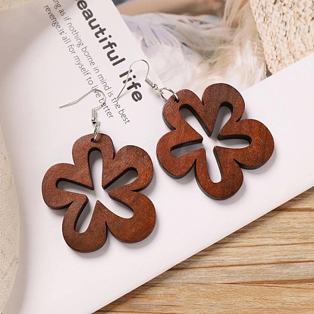 Alloy Wood Dangle Earrings FS-WG9E4F8-09-1