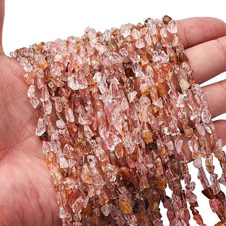 Natural Hematoid Quartz/Ferruginous Quartz Beads Strands G-I389-A04-1