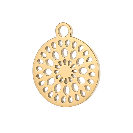 Hollow 304 Stainless Steel Pendants STAS-OY012-18G-1