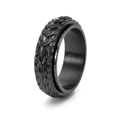 Rotatable Titanium Steel Finger Ring PW-WG50513-17-1