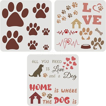 Plastic Drawing Painting Stencils Templates Sets DIY-WH0172-737-1