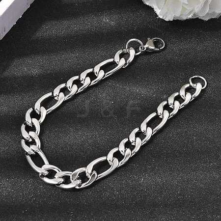 201 Stainless Steel Curb Chain Bracelets for Men STAS-T077-22A-02P-1