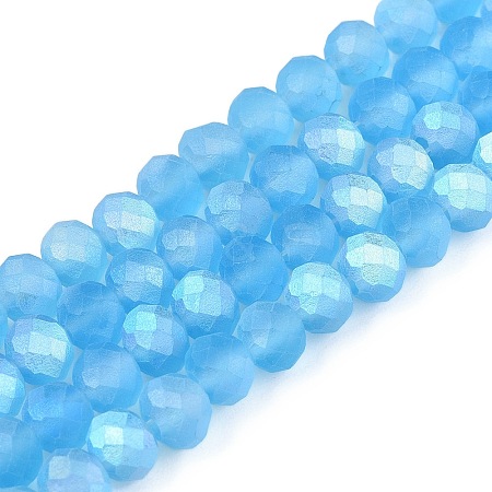 Transparent Glass Beads Strands EGLA-A044-T6mm-MB08-1