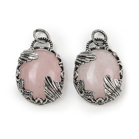 Natural Rose Quartz Pendants G-Z101-02AS-10-1