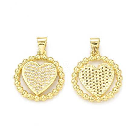 Rack Plating Brass Micro Pave Cubic Zirconia Pendants KK-C011-66G-1