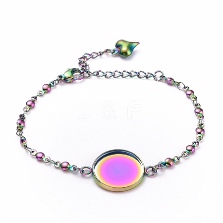Rainbow Color 304 Stainless Steel Bracelet Making STAS-L248-001M-1
