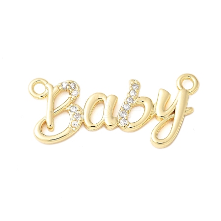 Brass Micro Pave Clear Cubic Zirconia Links KK-D357-03E-G-1