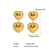 304 Stainless Steel Heart Dangle Stud Earrings CY2575-1-2