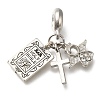 Rack Plating Alloy Crystal Rhinestone European Dangle Charms PALLOY-A009-04P-1