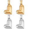 4Pcs 2 Colors Valentine's Day 304 Stainless Steel Charms STAS-BBC0006-12-1