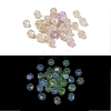 Polygon UV Plating Luminous Rainbow Iridescent Acrylic Beads LACR-R001-04A-1