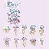 20Pcs 10 Styles Jellyfish PET Waterproof Stickers PW-WG3A630-03-1