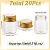 20Pcs Clear Glass Bottles Bead Containers CON-SC0001-11G-01-2