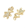 Brass Micro Pave Clear Cubic Zirconia Pendants CU-CBA9AFC-01G-20-2