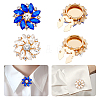 4Pcs 2 Colors Alloy Rhinestone Cufflinks HJEW-NB00212-1