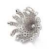 Brass Micro Pave Clear Cubic Zirconia Bead Caps ZIRC-P085-11P-2