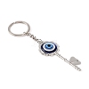Evil Eye Resin Keychain KEYC-WH0029-18P-3