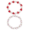 2Pcs Glass Beads Stretch Bracelets BJEW-JB11414-2