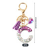 Alloy Resin Heart Keychains KEYC-TADJ0002-01G-C-3