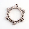 Matte Style Rack Plating Alloy Snowflake Open Back Bezel Pendants PALLOY-S047-07A-FF-2