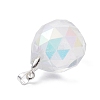 Faceted Teardrop Transparent Glass Pendant PALLOY-JF02348-03-3