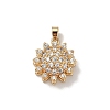 Brass Micro Pave Clear Cubic Zirconia Pendants KK-B138-03G-1