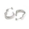 201 Stainless Steel Split Stud Earrings for Women EJEW-F345-12P-2