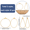 90Pcs 2 Styles Brass Pendants KK-WR0001-62-2