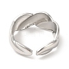 Non-Tarnish 304 Stainless Steel Twist Rope Shape Open Cuff Ring for Women X-RJEW-E063-06P-3