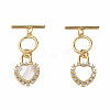 Brass Micro Pave Clear Cubic Zirconia Toggle Clasps KK-N233-244-2