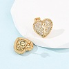 Broken Heart Brass Micro Pave Cubic Zirconia Stud Earrings EJEW-B153-19G-03-3