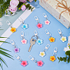 24Pcs 6 Colors Resin Flower Pendant Decorations HJEW-DC0001-32-5