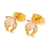 Brass Micro Pave Cubic Zirconia Stud Earrings For Women EJEW-B111-01G-03-4